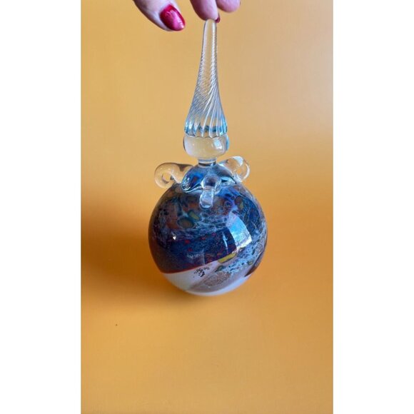 Robert Lee Fritz Studio Blown Art Glass Hanging Ball Decor Signed Dated 1982 - Picture 7 of 9